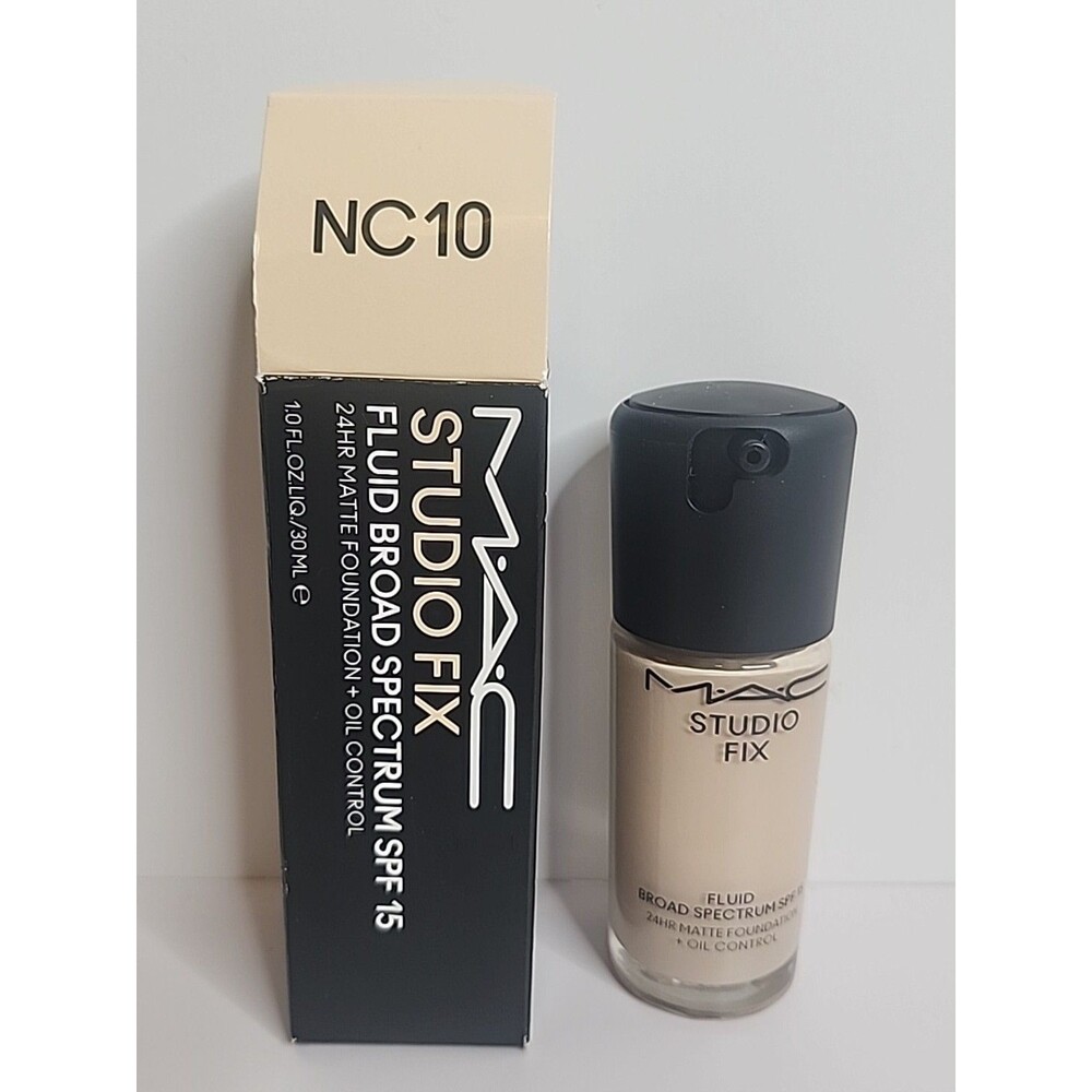 Mac Studio Fix Fluid Broad Spectrum SPF15 24HR Foundation + Oil Control NC10 1oz